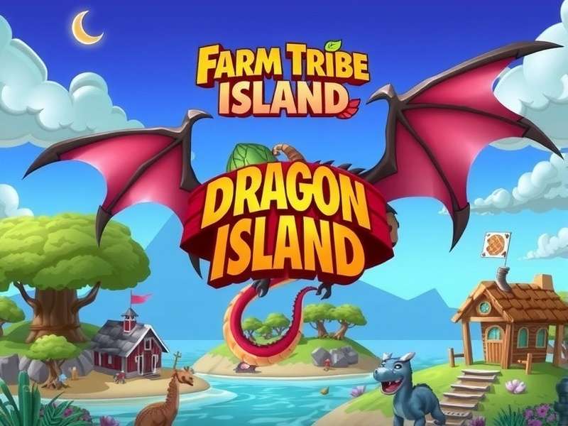 Farm Tribe Dragon Island Game Banner